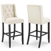 Baronet Bar Stool Upholstered Fabric Set of 2 - Beige - MOD6369