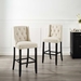 Baronet Bar Stool Upholstered Fabric Set of 2 - Beige - MOD6369