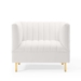 Shift Channel Tufted Performance Velvet Armchair - White - MOD6660