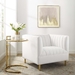 Shift Channel Tufted Performance Velvet Armchair - White - MOD6660