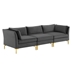 Ardent Performance Velvet Sofa - Gray