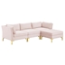 Ardent 4-Piece Performance Velvet Sectional Sofa - Pink