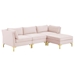 Ardent 4-Piece Performance Velvet Sectional Sofa - Pink - MOD6933