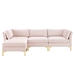 Ardent 4-Piece Performance Velvet Sectional Sofa - Pink - MOD6933