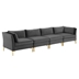 Ardent 4-Seater Performance Velvet Sofa - Gray