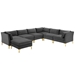 Ardent 7-Piece Performance Velvet Sectional Sofa - Gray - MOD6952