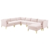 Ardent 7-Piece Performance Velvet Sectional Sofa - Pink