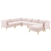 Ardent 7-Piece Performance Velvet Sectional Sofa - Pink - MOD6954