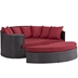 Taiji Outdoor Patio Wicker Daybed - Espresso Red