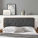 Collins Tufted Queen Fabric and Wood Headboard - Walnut Charcoal - MOD7489