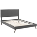 Amaris Queen Fabric Platform Bed with Round Splayed Legs - Gray - MOD8073