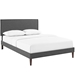 Amaris Queen Fabric Platform Bed with Squared Tapered Legs - Gray - MOD8080