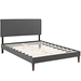 Amaris Queen Fabric Platform Bed with Squared Tapered Legs - Gray - MOD8080