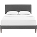 Amaris Queen Fabric Platform Bed with Squared Tapered Legs - Gray - MOD8080