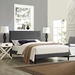 Amaris Queen Fabric Platform Bed with Squared Tapered Legs - Gray - MOD8080