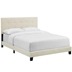 Amira Full Upholstered Fabric Bed - Beige