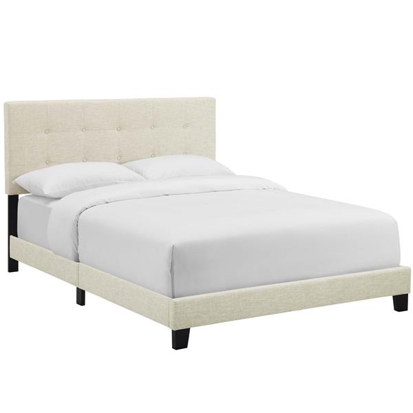 Amira Full Upholstered Fabric Bed - Beige 