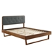 Bridgette Queen Wood Platform Bed With Angular Frame - Walnut Charcoal - MOD8852