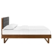 Bridgette Queen Wood Platform Bed With Angular Frame - Walnut Charcoal - MOD8852