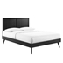 Alana King Wood Platform Bed With Splayed Legs - Black