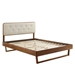 Bridgette Twin Wood Platform Bed With Angular Frame - Walnut Beige - MOD8949