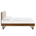 Bridgette Twin Wood Platform Bed With Angular Frame - Walnut Beige - MOD8949