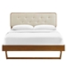 Bridgette Twin Wood Platform Bed With Angular Frame - Walnut Beige - MOD8949