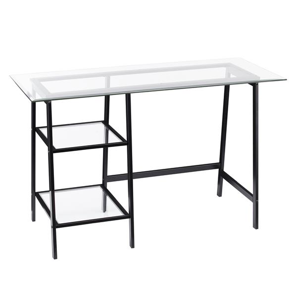 black glass writing desk