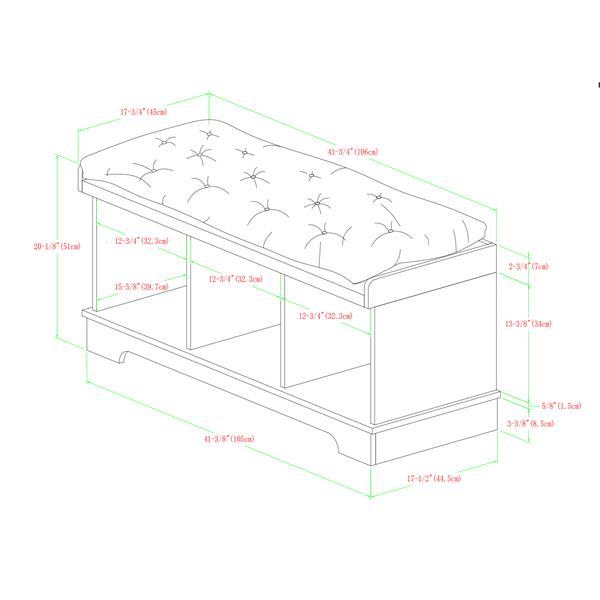 42 Modern Farmhouse Entryway Storage Bench - Grey Wash