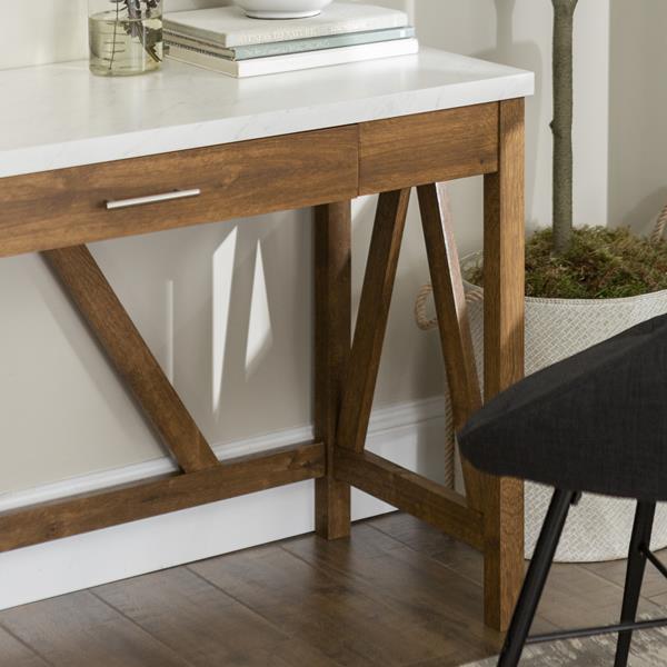 Modern Computer Desk with Storage in Walnut – Wehomz