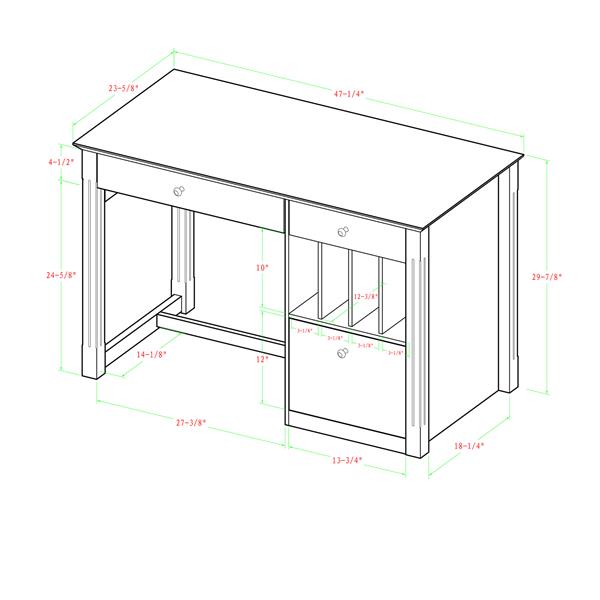 Walker Edison - 48 Modern Wood Computer Desk - White