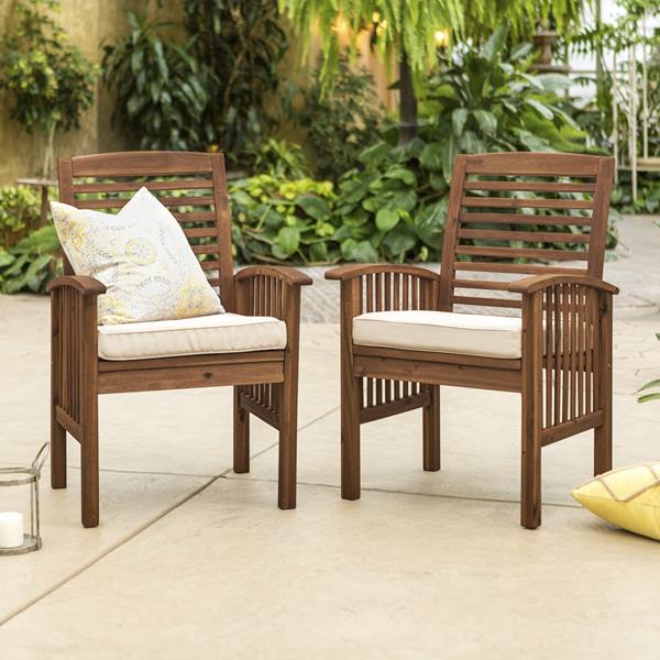 walker edison acacia wood patio chairs