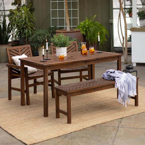 Free Shipping Walker Edison Furniture 4 Piece Chevron Outdoor