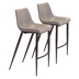 Magnus Bar Chair Gray & Walnut - Set of 2