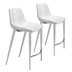 Magnus White and Silver Counter Chair - Set of Two