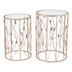 Sage Clear and Gold Side Tables - Set of Two
