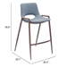 Desi Gray Counter Chair - Set of Two - ZUO5020