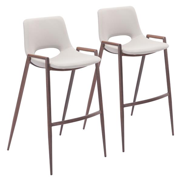 Desi Beige Bar Chair - Set of Two 