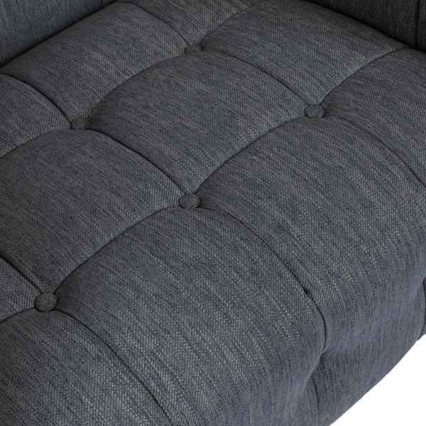 Peakview 89" 3 Seater Sofa - Charcoal Fabric - Rubberwood Frame - CAB1372