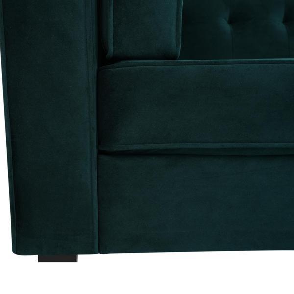 Nelson 3 Seater Sofa - Frosty Green Velvet Fabric - Solid Eucalyptus Wood Frame and Legs - CAB1668