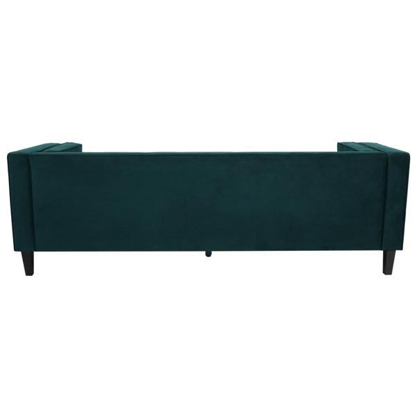 Nelson 3 Seater Sofa - Frosty Green Velvet Fabric - Solid Eucalyptus Wood Frame and Legs - CAB1668