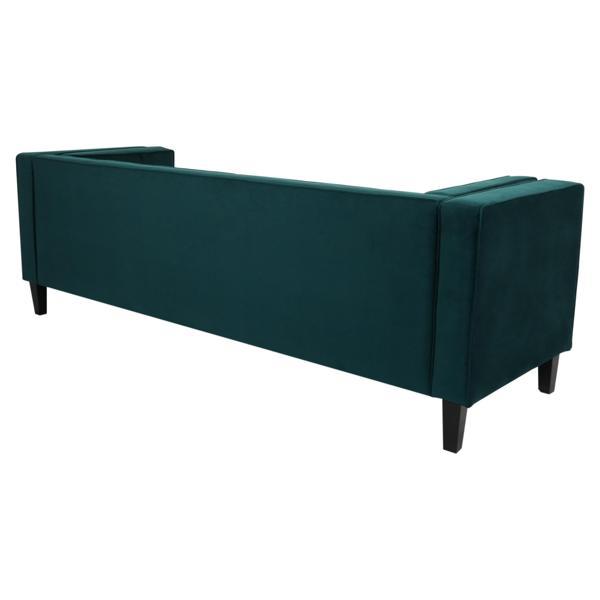 Nelson 3 Seater Sofa - Frosty Green Velvet Fabric - Solid Eucalyptus Wood Frame and Legs - CAB1668