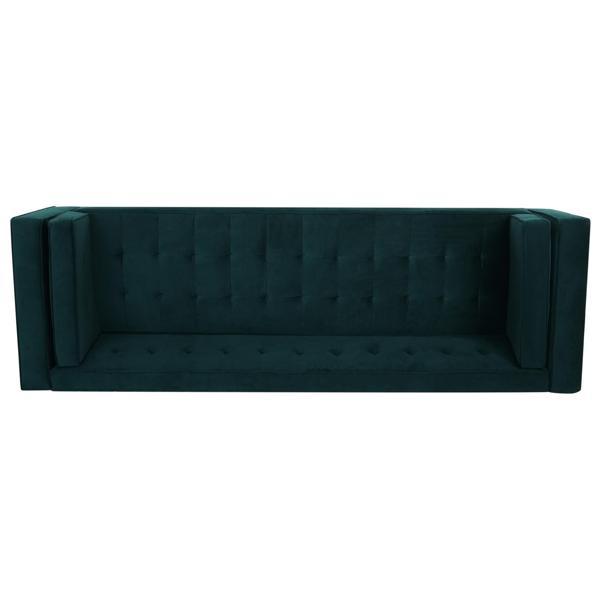 Nelson 3 Seater Sofa - Frosty Green Velvet Fabric - Solid Eucalyptus Wood Frame and Legs - CAB1668