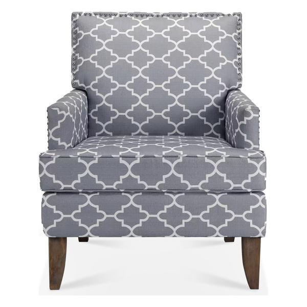 Vallia Accent Chair - Grey Mix - Birch Legs