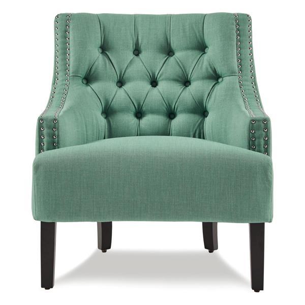 Orchard Accent Chair - Textured Teal Fabric - Black Finish Legs