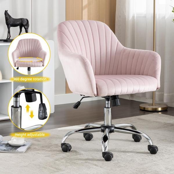 Solarae Accent Chair - Pink Velvet - Stainless Steel Legs - CAB2644