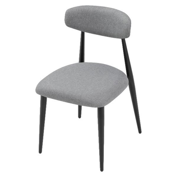 Sundrake Modern Dining Chairs - Grey Upholstered - Black Metal Frame - Set of 4 - CAB2783