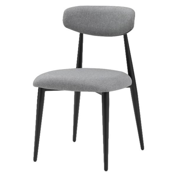 Sundrake Modern Dining Chairs - Grey Upholstered - Black Metal Frame - Set of 4 - CAB2783