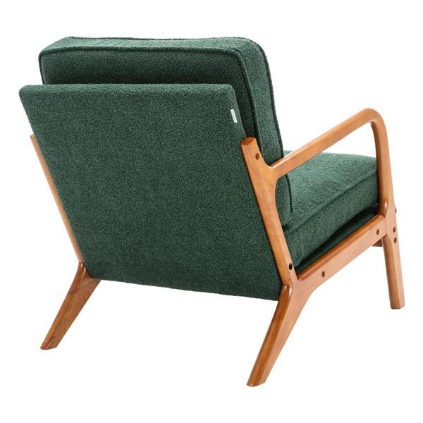 Hortensia Accent Chair - Emerald Boucle - Teak Color Rubber Wood Legs - CAB3486