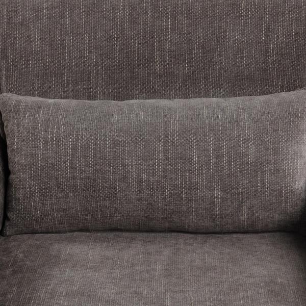 Caelum 74 Gray Chenille Sofa with Metal Legs and Throw Pillows - CAB3830